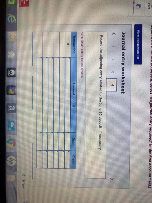 checks as of June 30 total $2.986. b. The June 30 bank