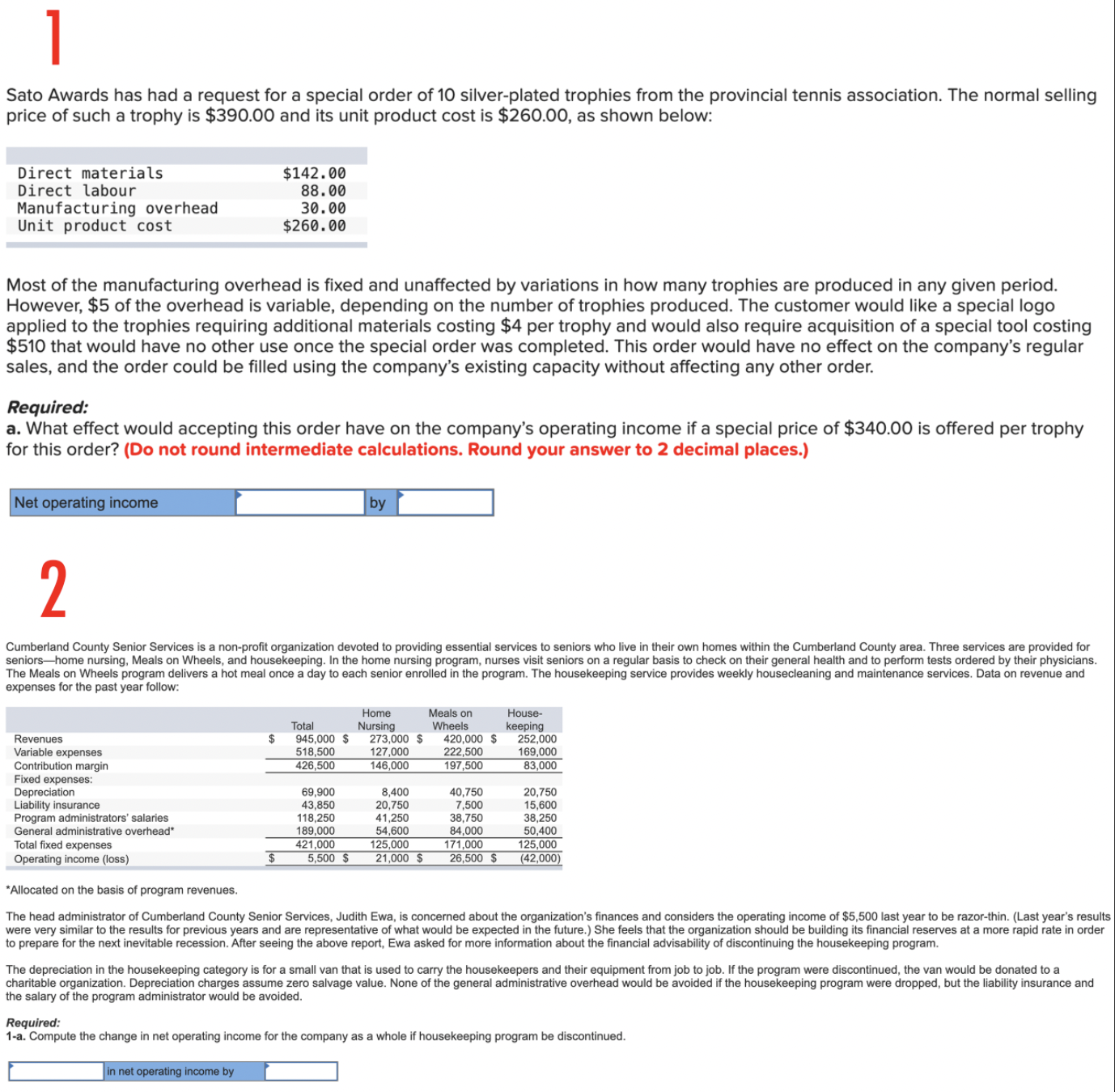  Sato Awards has had a request for a special order of