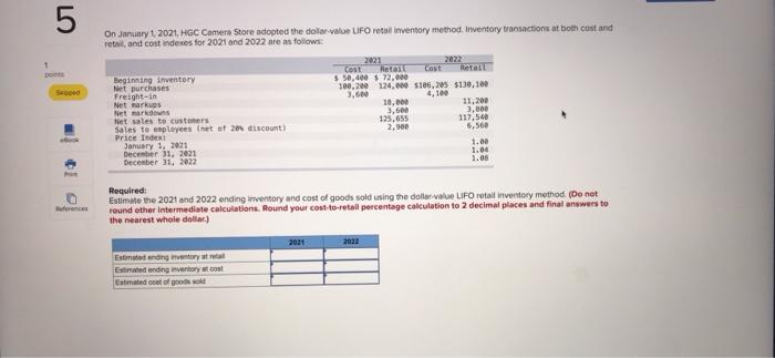 please show workings 5 1 DO S On January 1, 2021, HGC