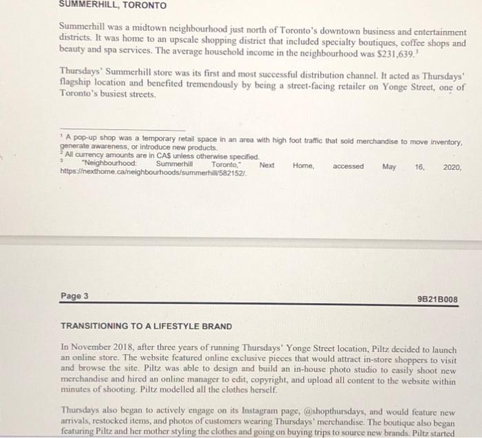 the external environment that Shop Thursdays was operatigg in 3. Outline the