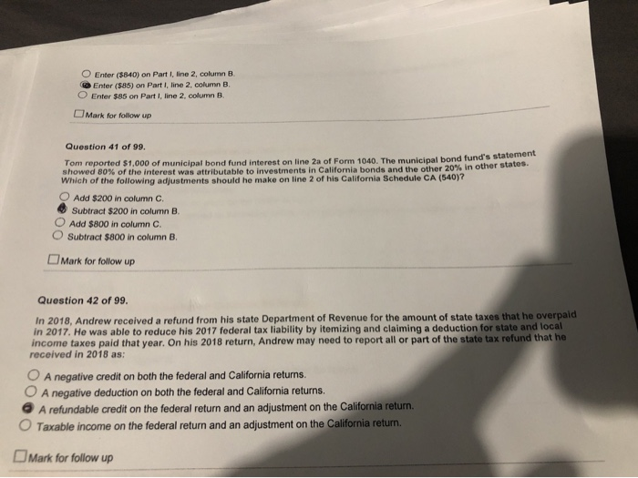  O Enter ($340) on Part I, line 2. column B. Enter