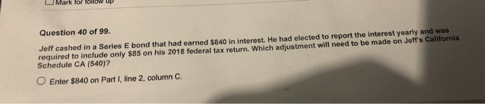 (585) on Part I, line 2 column B. O Enter $85 on