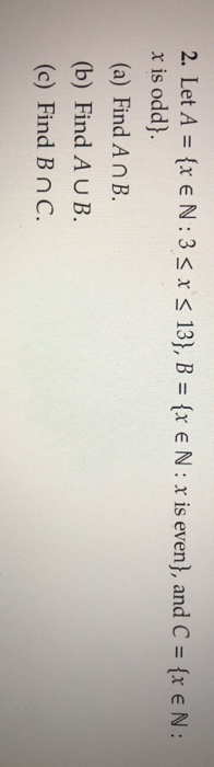  2, Let A = {x e N : 3 x is