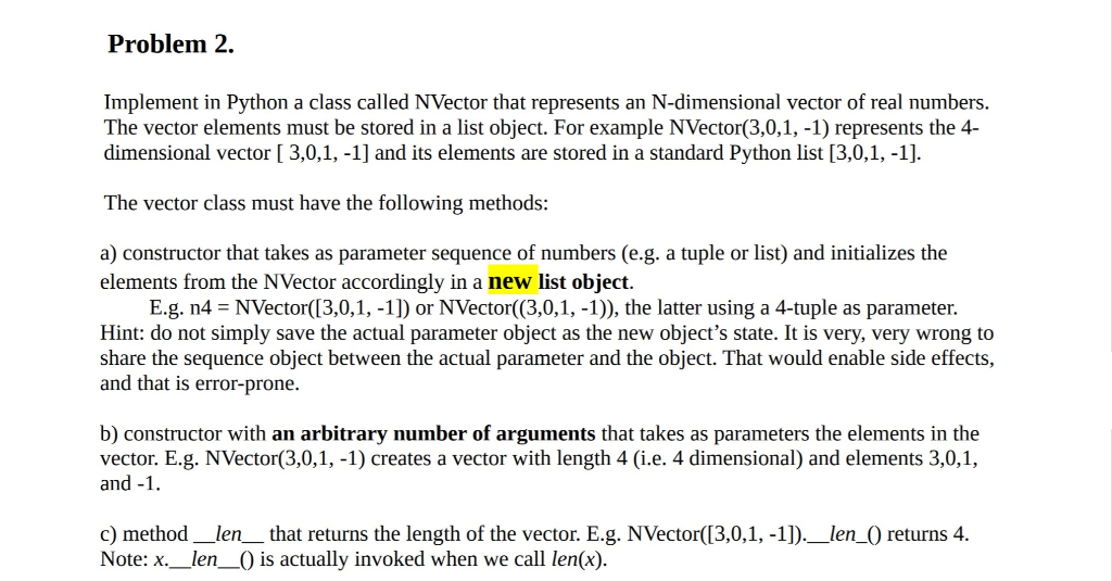 Python Programming Reflected addition examples available under (h) Problem 2. Implement in