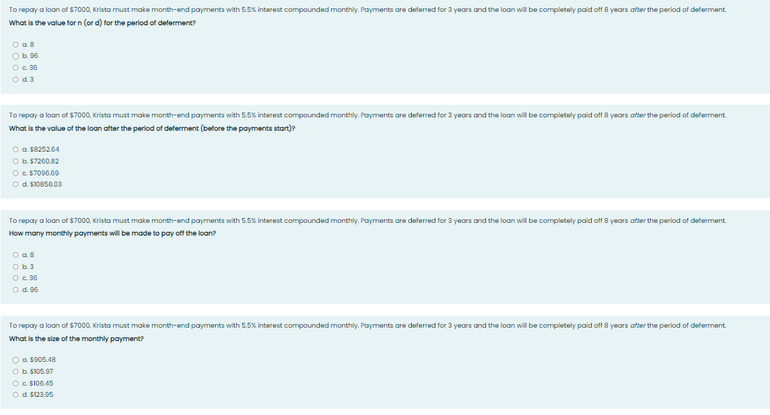 What is the value for n (or d ) for the