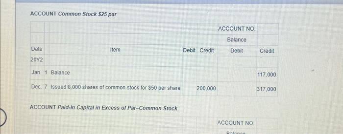 Cash flows from (used for) financing activities December 31,20Y2 For the Year