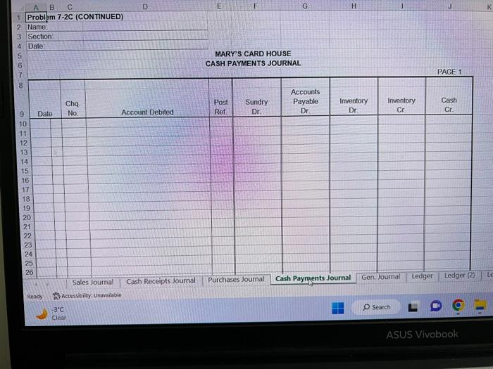 the transactions for the month of March. all special journals and the