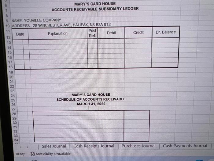 receivable and a schedule of accounts payable (3) (3) (120 min) at