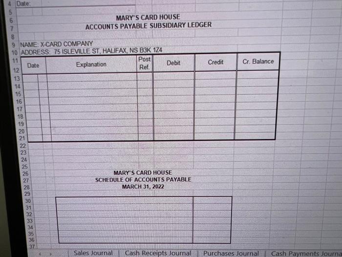 P7-1C.) Total of Scherlule of Accouns 2022 Receivable $7.900 Mar. 1 Mary