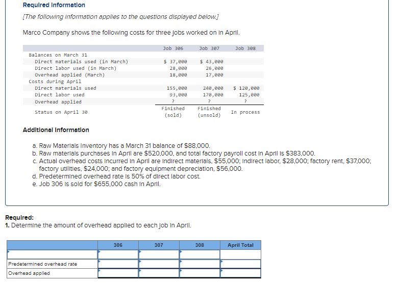 need help to solve that exercise with an explanation Required Information [The