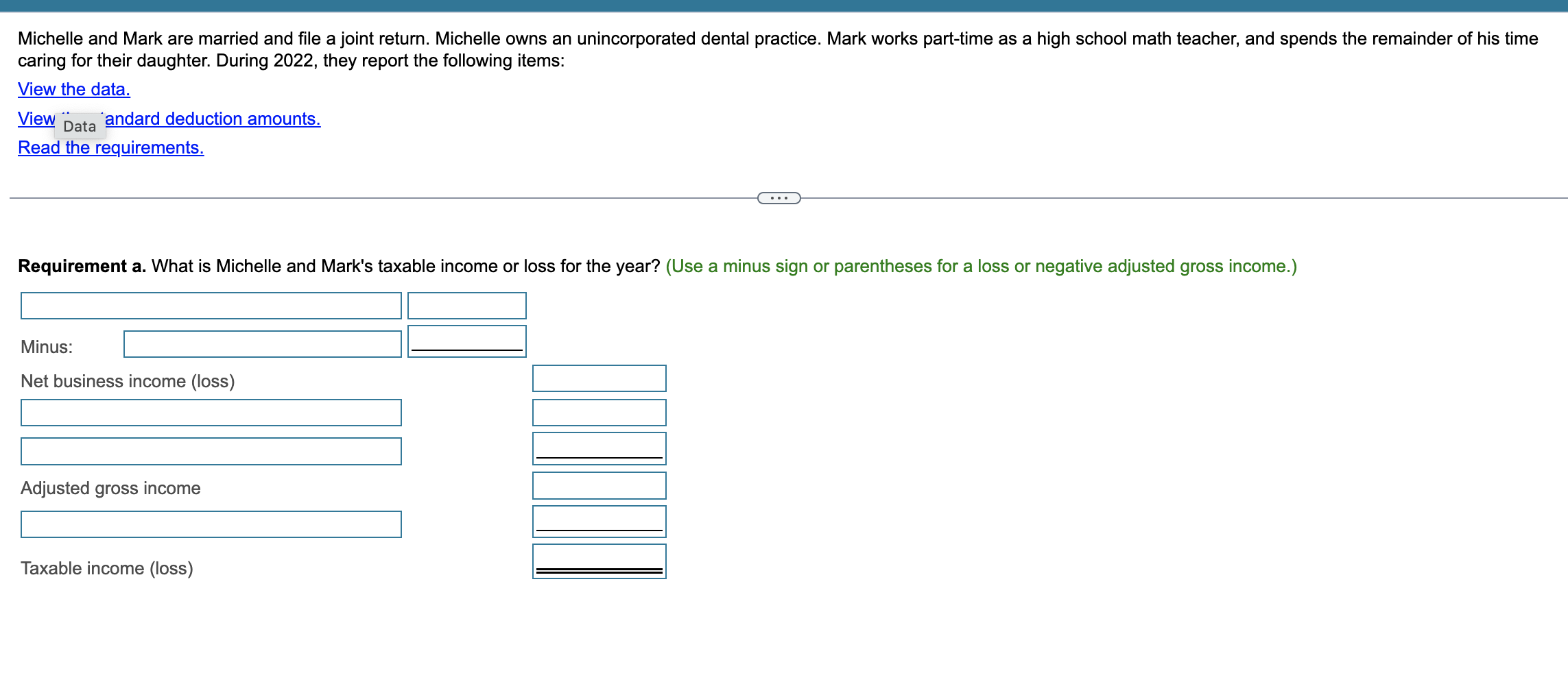  Michelle and Mark are married and file a joint return. Michelle