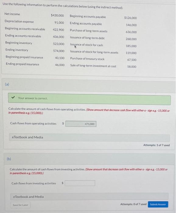 Please Help me with this question (B). Thank you Use the following