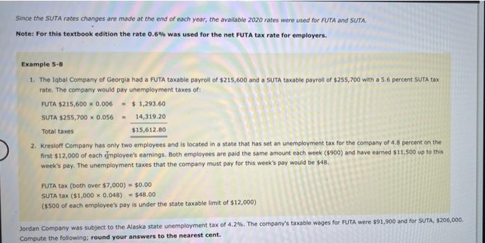  Since the SUTA rates changes are made at the end of
