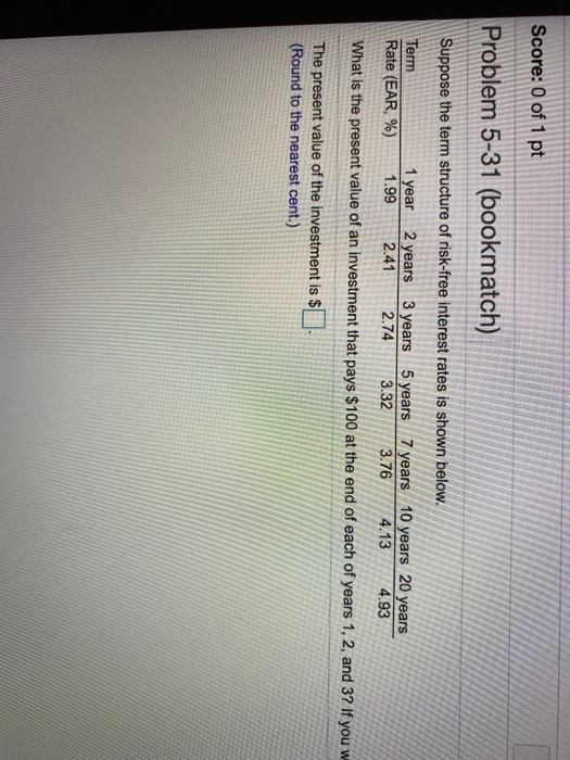  answer both questions, present value and discount rate questions - for