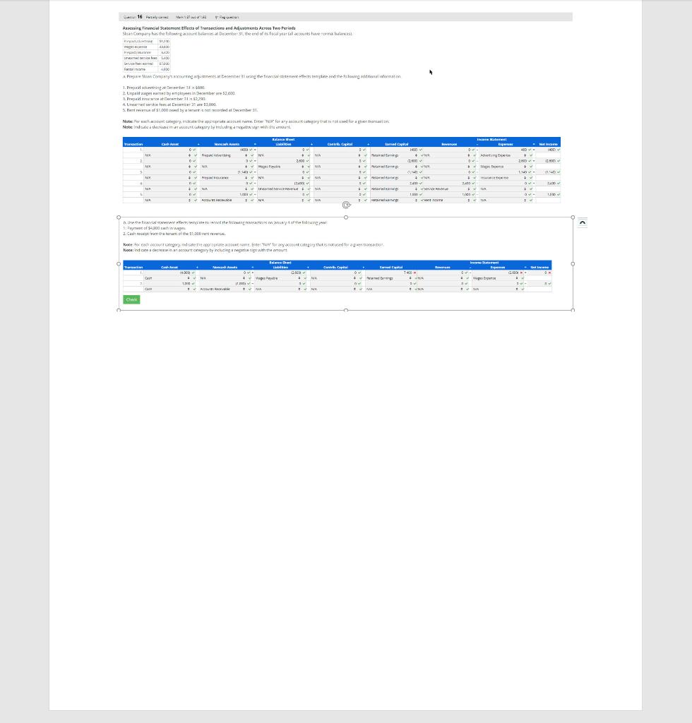 transactions on January 4 of the following year: 1. Payment of $4,800