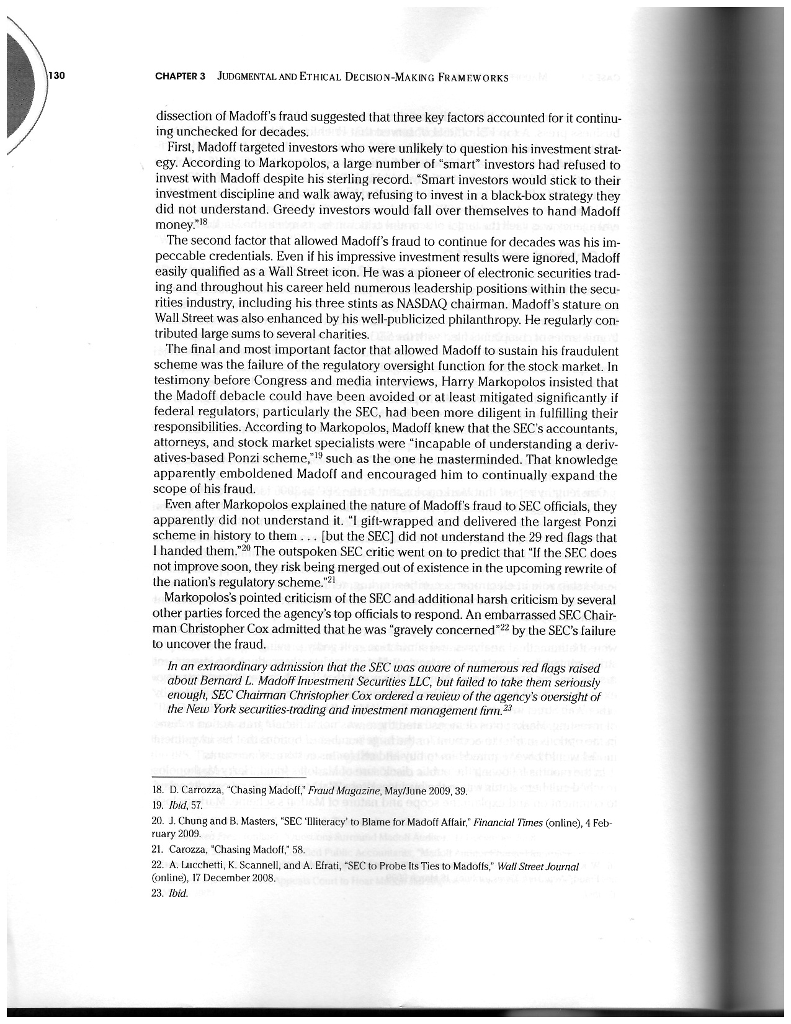 in Madoff Securities. 3) Determine the fundamental audit procedures that you should