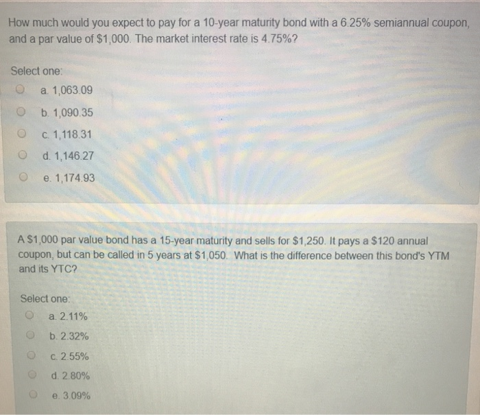  How much would you expect to pay for a 10-year maturity