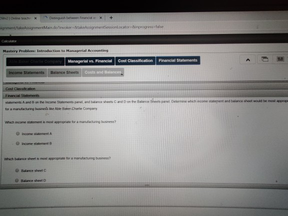 * Distinguish between Financial an X + LignmentMain.do?invoker=&takeAssignmentSessionlocator Binprogress=false a Income
