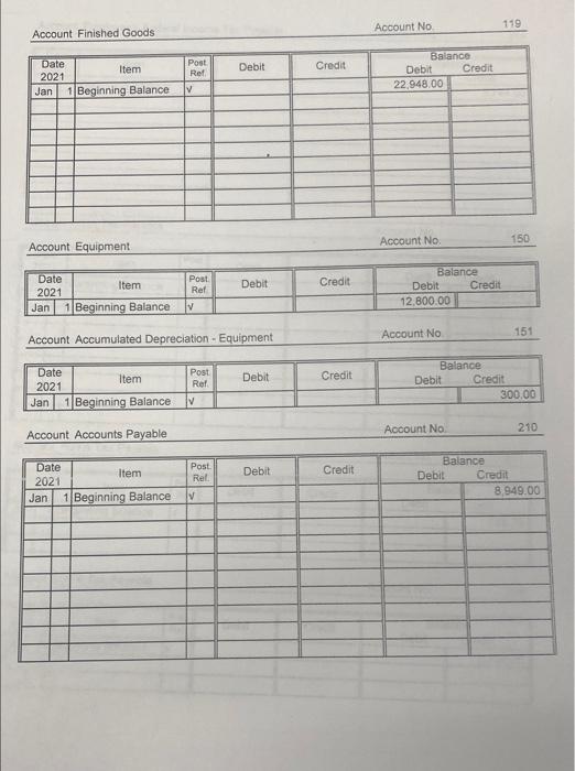 in Process Account Salaries Payable Account Frank Thompson, Capital Account Frank Thompson.
