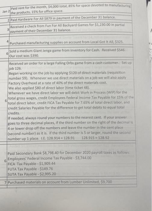 F G H GENERAL JOURNAL Page 1 \begin{tabular}{|c|c|} \hline Jan2 & \begin{tabular}{l}