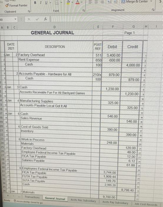 December 31 balance. \\ \hline & \\ \hline & 4 Purchased manufacturing