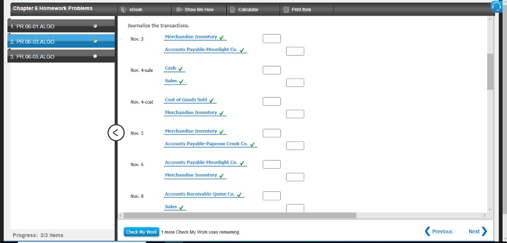 1. PR.06-01.ALGO Sales-Related and Purchase-Related Transactions Using Perpetual Inventory System The following