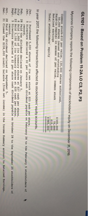  GL1101 -Based on Problem 11-2A LO C3, P2, P3 Myconos Company