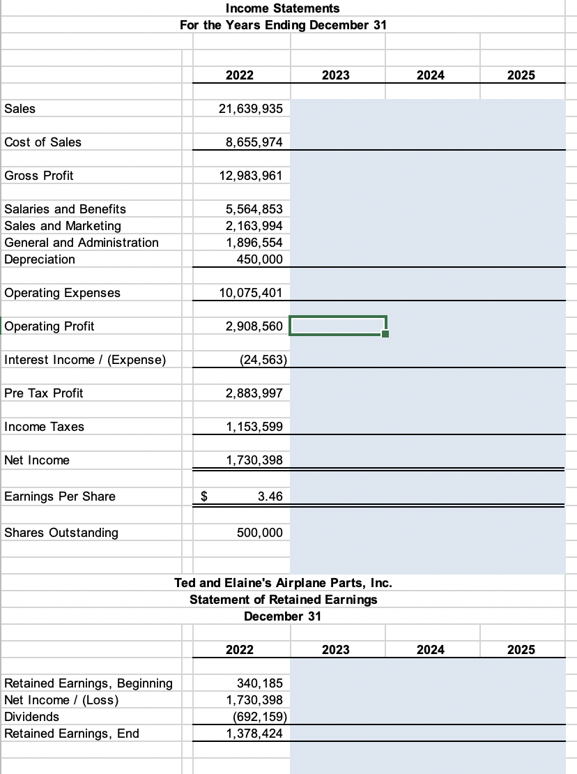 Excel Project - Financial Statement Forecasting Posted with these instructions is a