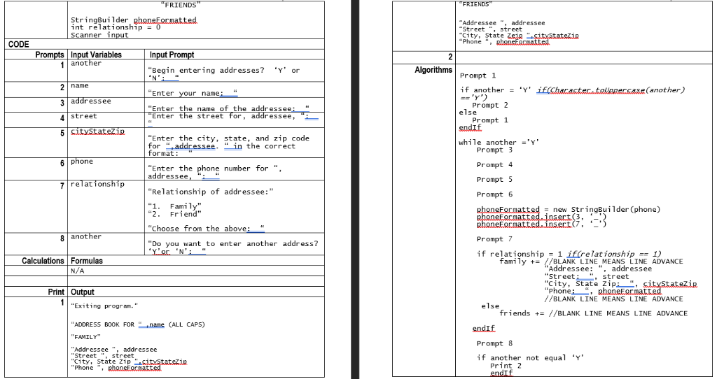 addresses? Y' or 'N fthe answer is Y, go to prompt 2