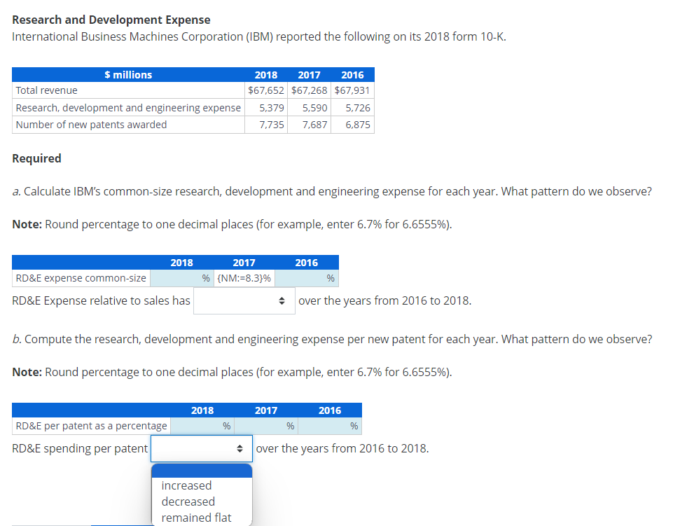 Please show a complete step-by-step solution thank you! Research and Development Expense