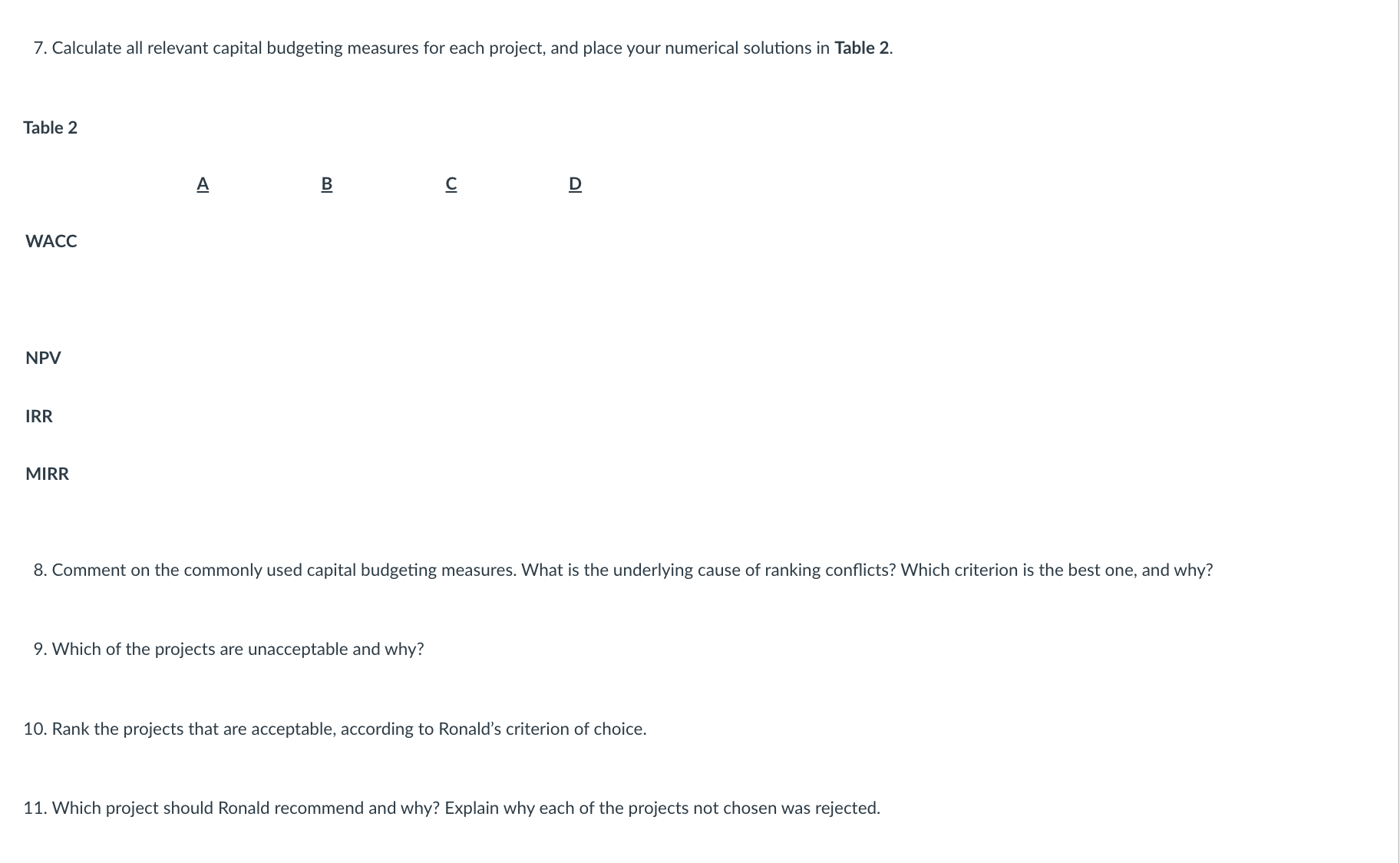 as the hurdle rate for each of its projects? Explain. Thank you!