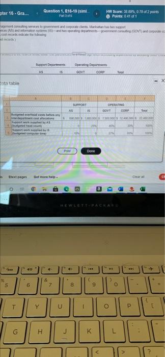  pter 16. Gra... Question 1, E16-19 (simi 318 HW Score: 30