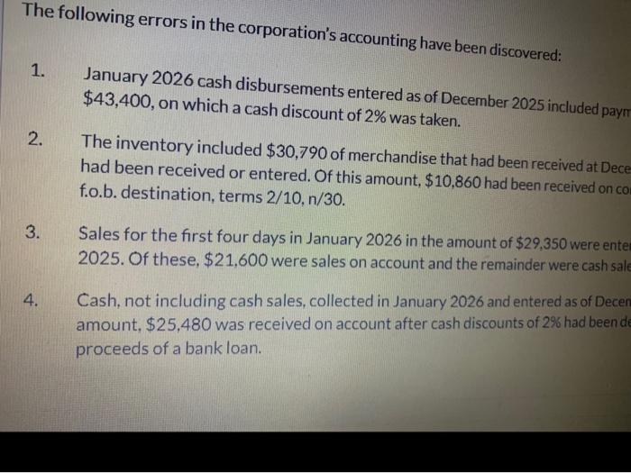 of accounts payable in the amount of ceived at December 31 but