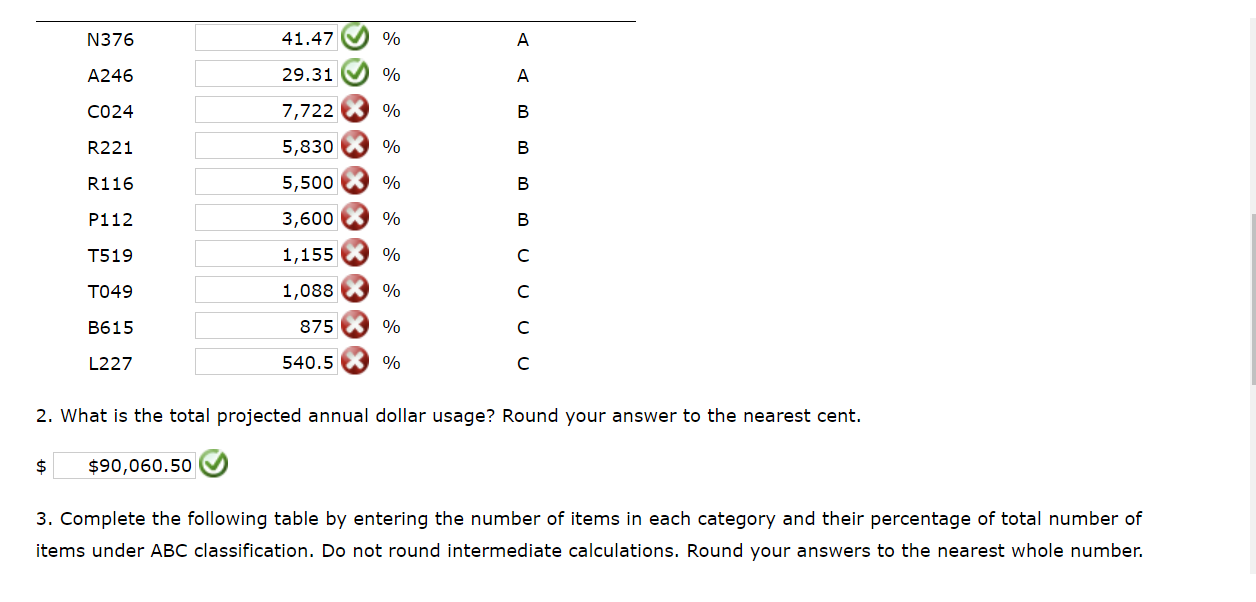 answer to the nearest cent. $ 3. Complete the following table by