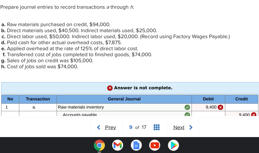 Why is this wrong? Prepare journal entries to record transactions a through