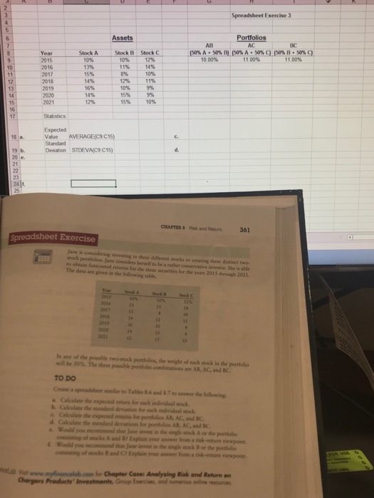 Spreadsheet Exercise 3 Portfolios AC 150% A . 50% BLp0% A+