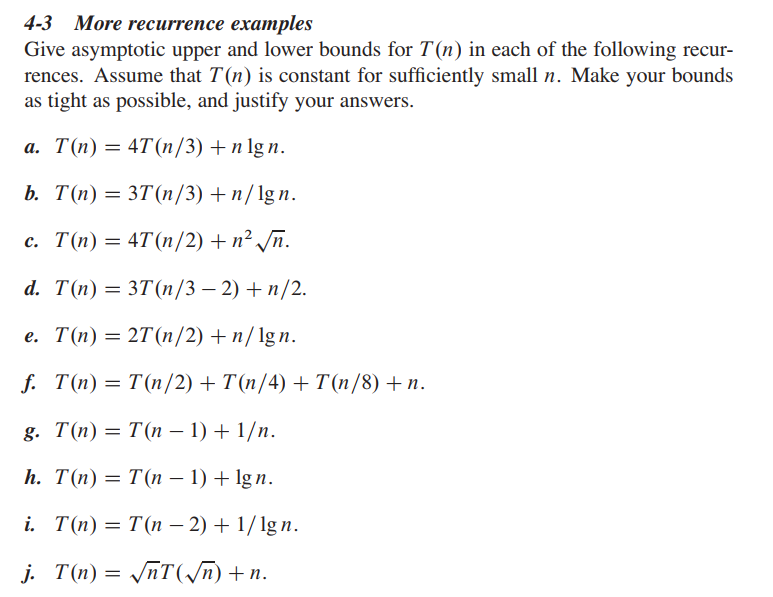  Please solve the following examples without coding and use only (Master