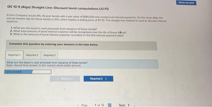  Enviro Company issues 8%, 10-year bonds with a par value of