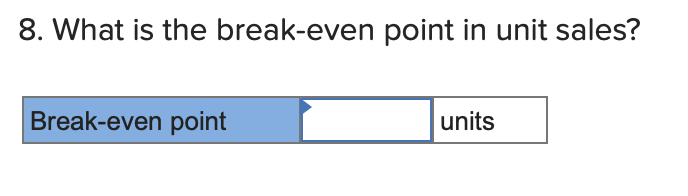 What is the contribution margin ratio? Contribution margin ratio % 3. What
