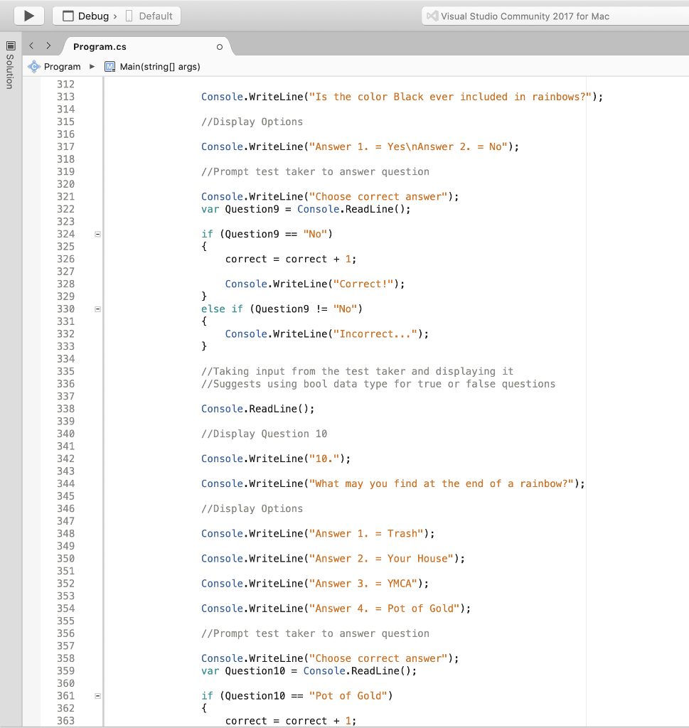 using System; namespace MOD3 4 class Program static void Main(string[] args) //Declaring