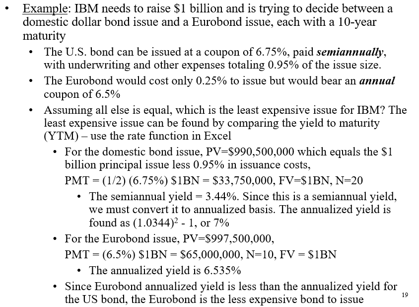  International Finance Bond Markets Solution Explained--Please Help! Need the process explained!