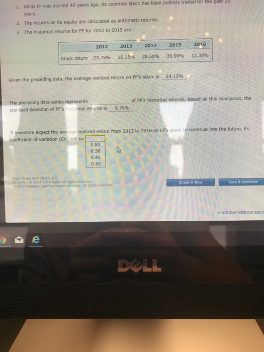 data on realized returns is often used Aa Aa to estimate future