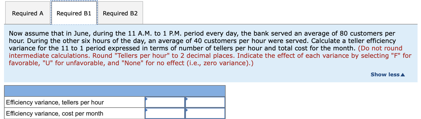Bank developed a standard for teller staffing that provided for one teller