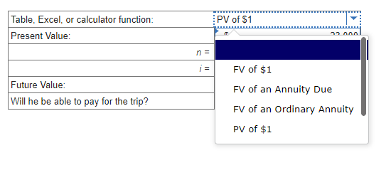 \\ \hline Present Value: & \multirow{2}{*}{ a } \\ \hlinen= & \\