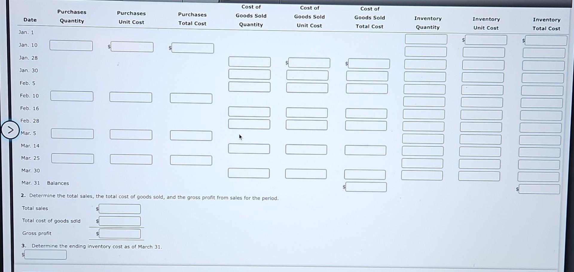 perpetual inventory The beginning inventory at Midnight Supplies and data on purchases