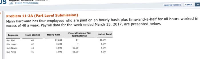 in excess of 40 a week. Payroll data for the week ended
