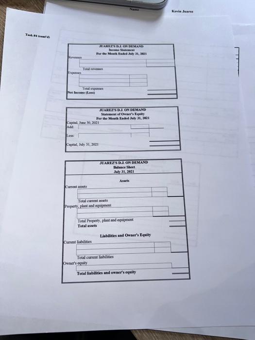 balance below: (a) (b) (c) (d) Prepare an income statement, statement of