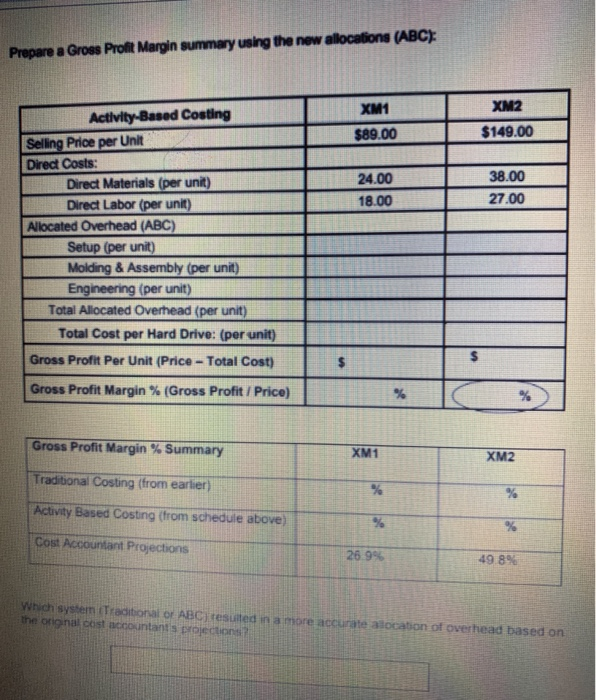 below to answer. b) Exercise 1: What is the Gross Profit Margin