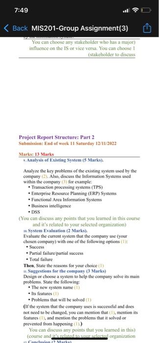 of your choice locally or internationally The idea is to investigate the