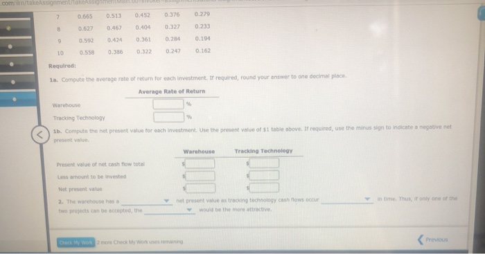 two investment projects. The estimated income from operations and net cash flows